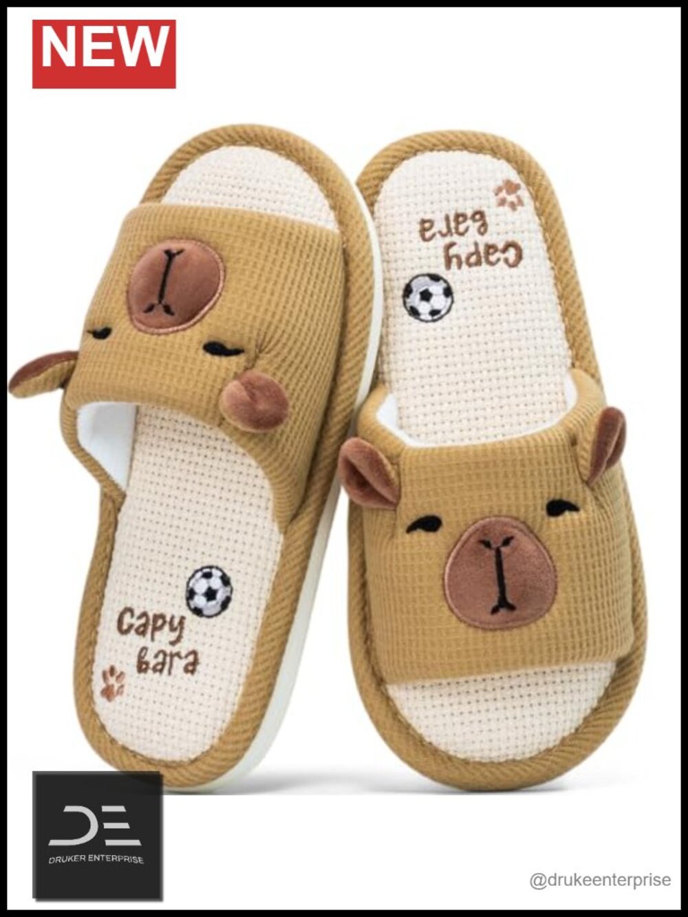 Cute Capybara Fluffy Animal Slippers with Memory Foam Non-Slip Indoor Shoes